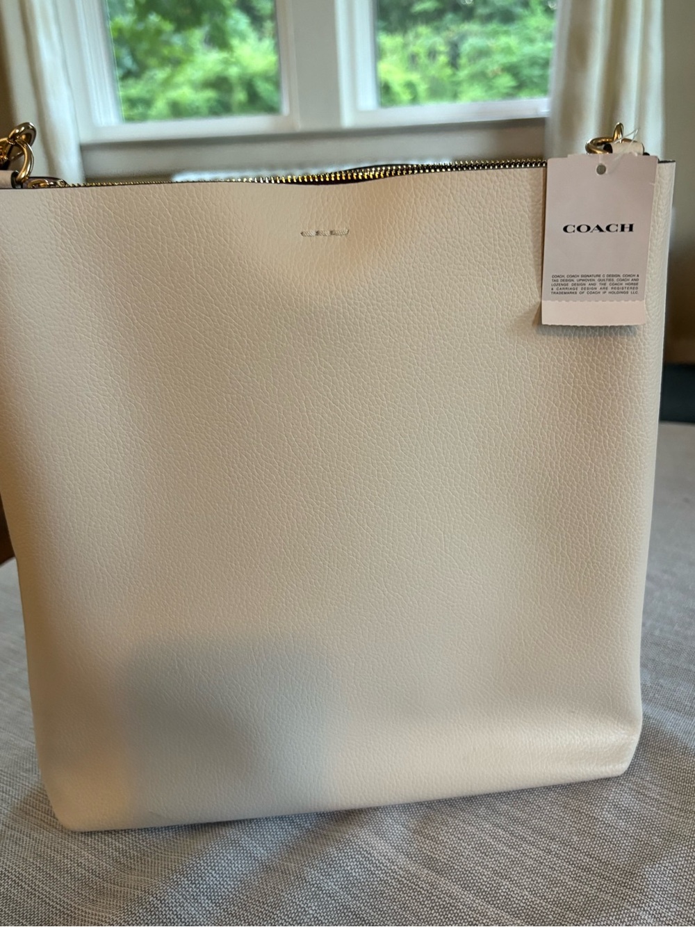 Coach Cream Pebbled Leather Shoulder Hobo with Gold Hardware - Picture 2 of 4